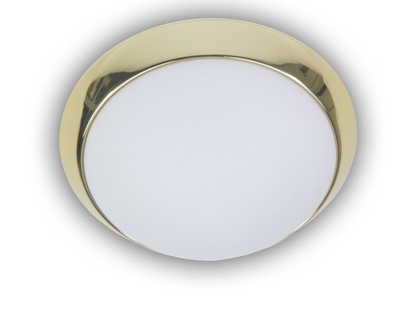 Led KüChenlampe Opalglas Matt Mit Messing Zierring Ø30Cm Treppenhaus Beleuchtung-image
