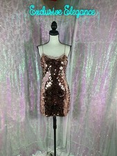Loveshackfancy Grecia Rose Gold Sequined Minidress Sz 8 AUTHENTIC NWT