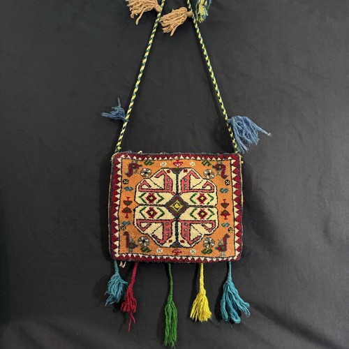 Vintage Persian Shiraz Turkish Anatolian Hand Woven Bag Like Persian Rug Boho