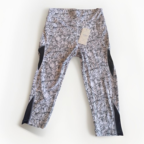 NWT Yuna Womens Cropped Leggings Capri Three Quarter Gym Fitness Workout Pants
