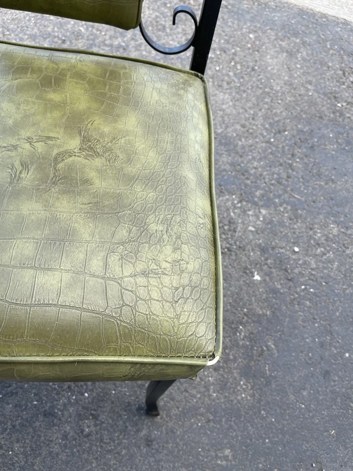 Vintage Mid-Century Spanish Revival Douglas Furniture Wrought Iron Dining Chairs - Image 3 of 4