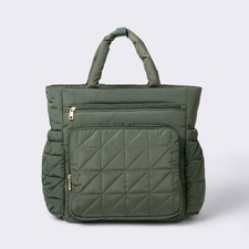 Quilted Diaper Backpack Tote - Green - Cloud ...