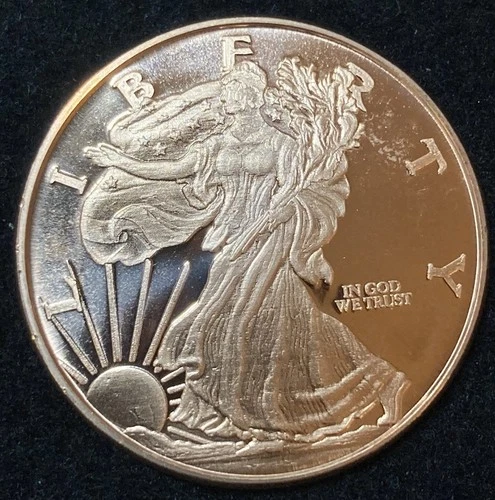 1 oz Bullion Walking Liberty Eagle Copper Round .999 Fine