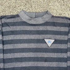 Vintage QUIKSILVER Striped Long Sleeve Shirt Mens M/L Grey 80s/90s USA MADE