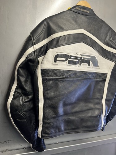 HEIN GERICKE REAL LEATHER RETRO BIKE JACKET SIZE UK 46 22 INCH PIT TO PIT - Picture 4 of 22