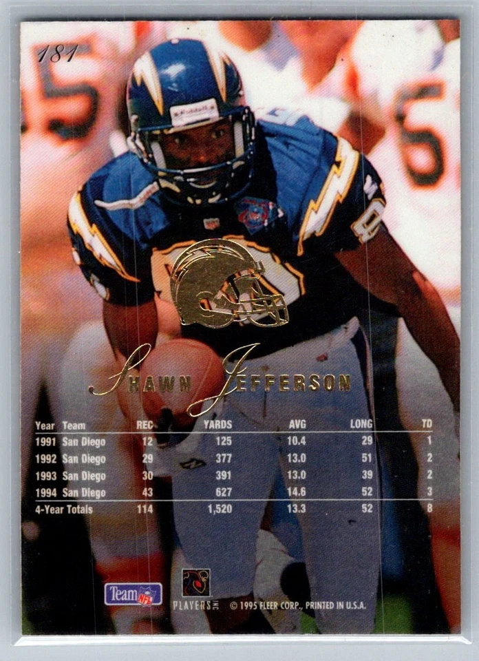 1995 Flair #181 Shawn Jefferson San Diego Chargers - Image 2 of 2