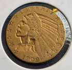 1909 $5 Gold Indian Head -Half Eagle - Great Details
