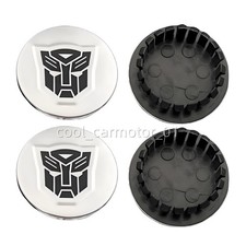 4x 59mm Silver Black Transformers Autobots Car Wheel Center Trim Ring Hub Cap