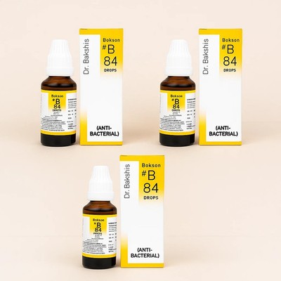 Bakson B84 Anti-Bacterial Drops Homeopathy | Immunity & Skin Support | 3×30ml
