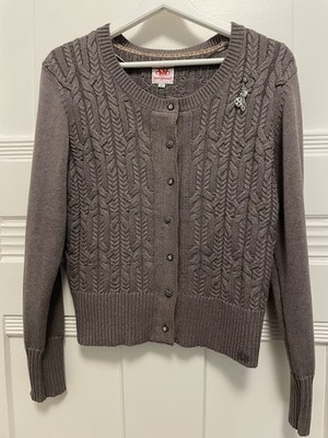 Spieth & Wensky Damen Strickjacke Jacke  Seerose  mit Brosche, Gr. L - WIE NEU