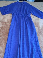 ASOS DESIGN Popcorn Chenille Terry Towel maxi dress in Cobalt Purple 6