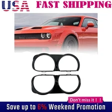 LH & RH Front Headlight Bezel Lamp Cover Trim Set-For 2015-2021 Dodge Todkldhzyl