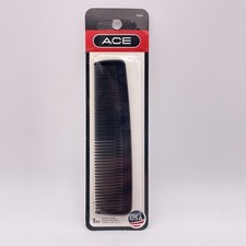 2015 Ace 5" Pocket Comb Made In USA NEW Black Plastic