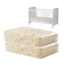 2 Pack Crib Mattress Storage Bag with Zipper, Clear Plastic Waterproof Crib M...