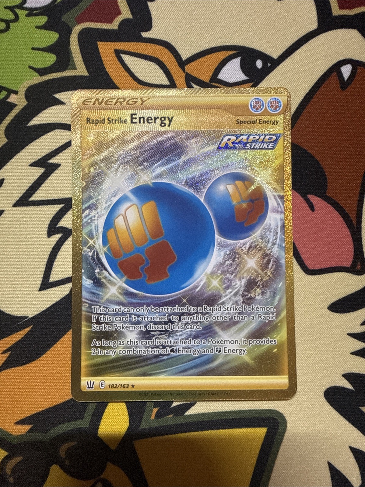 Pokemon TCG Rapid Strike Energy 182/163 Battle Styles Gold Secret Rare Gold