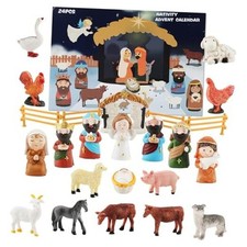 Christmas Nativity Scene Advent Calendar, 24pcs, 24 Days Countdown Set, 