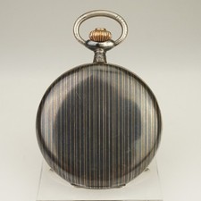 WORKING HELA Niello Silver Pocket Watch Men's no fusee no duplex no repeater