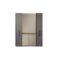 Kleiderschrank Schlafzimmerschrank Schrank Holzschrank Grau Spiegel