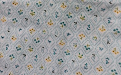 Moda Fabrics Home Sweet Home blue floral diamond cotton fabric 41'' x 3 yards