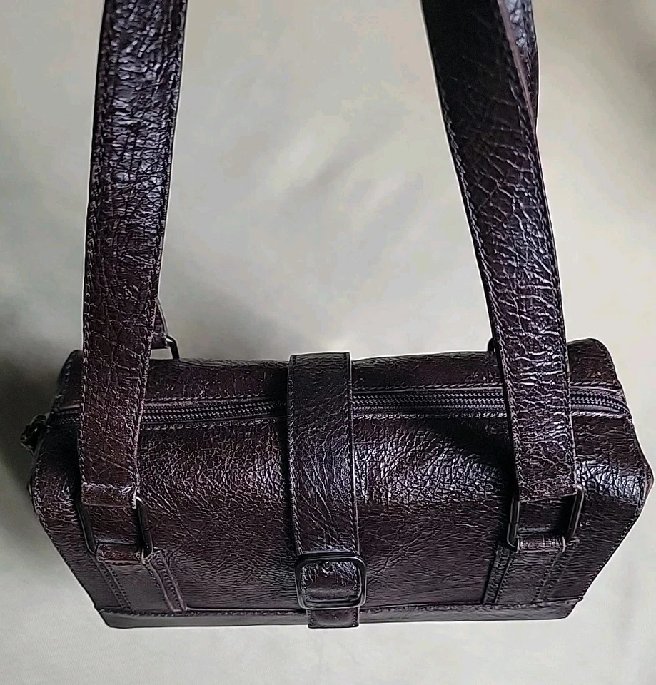 Bolso de mano italiano Y2k Minima Moralia Milan It o hombro cuero envejecido marrón Foto 3 de 4