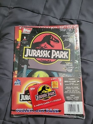 Jurassic Park #1 Comic Souvenir Magazine 1992 Topps Collectors Pack, Sealed