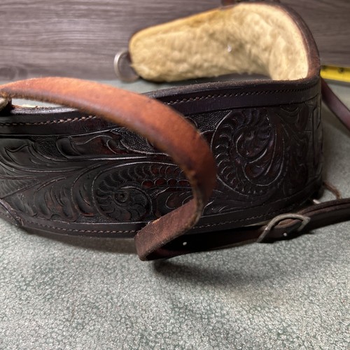 Vintage Western Tooled Leather Horse Tripping Breast Collar Brown - Picture 7 of 11
