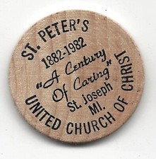 St. Peter's United Church of Christ, St. Joseph, Michigan, Cross, Wooden Nickel