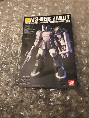Bandai HG MS-05B ZAKU I Black Tri-Stars HGUC 1/144 Scale Bandai HG MS-05B ZAKU I Black Tri-Stars HGUC 1/144 Scale