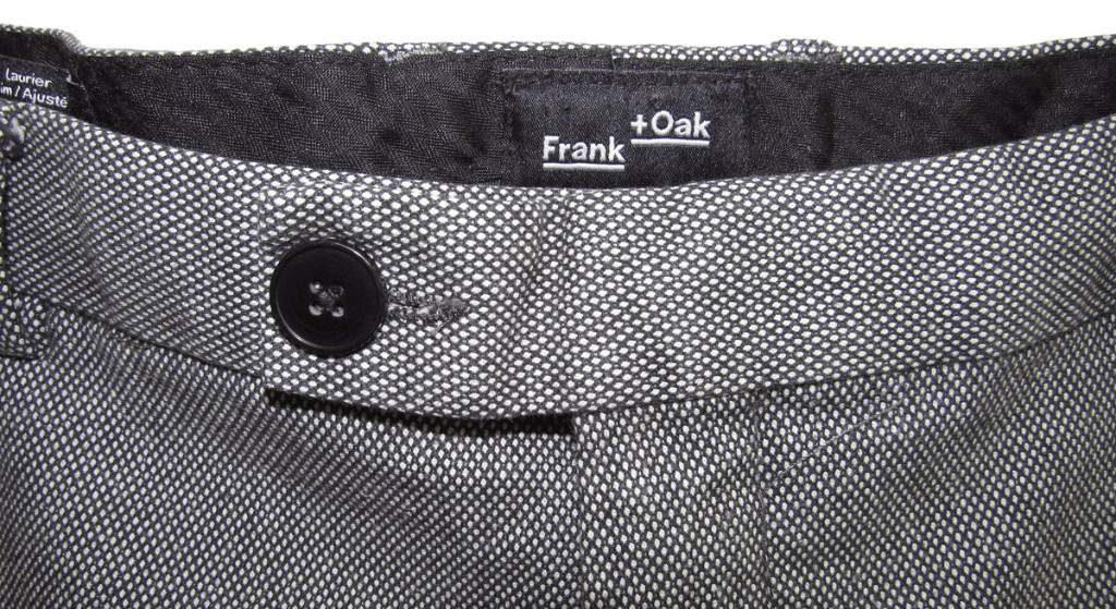 Frank & Oak Trousers Pants 34 x 32 Laurier Slim Black & White Stretch
