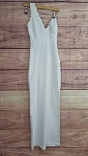 BOOHOO NIGHT Size 6 White Dress Crinkled Fabric Effect