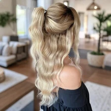 Blonde Ombre Hightlight Lace Front Wig Human Hair Pre Plucked Remy Hair 