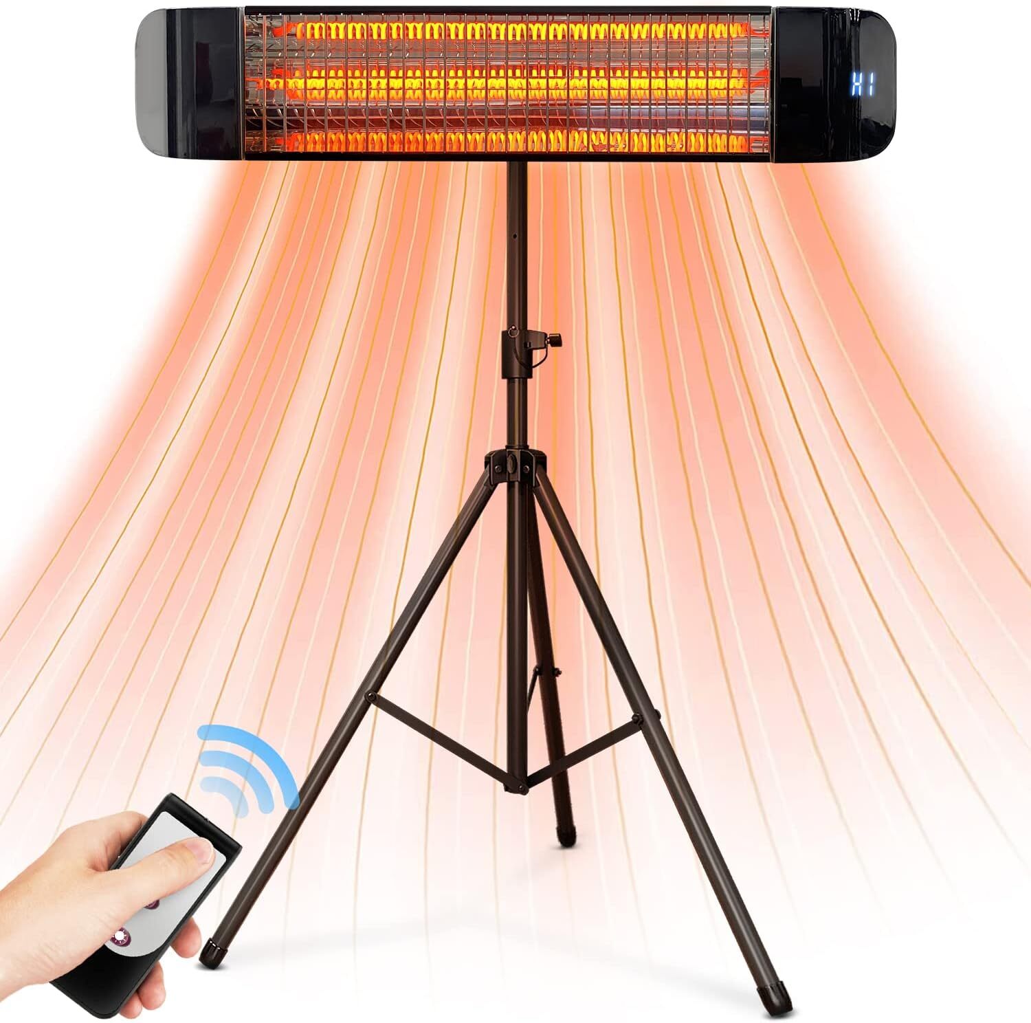 Paraheeter 1500W Electric Outdoor Infrared Heater Wall Mounted/Ceiling/Tripod