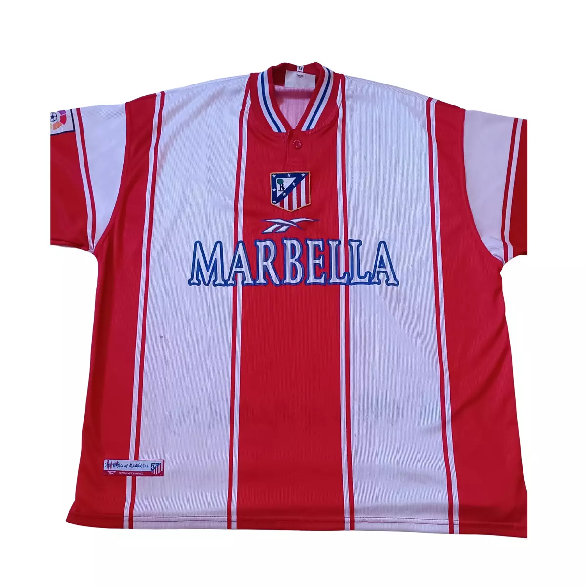 Vintage Atletico de madrid 99 00 soccer jersey marbella REEBOK eBay
