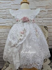 Free Shipping  Baptism Dress, Christening Gown, Baby Girl White Dress
