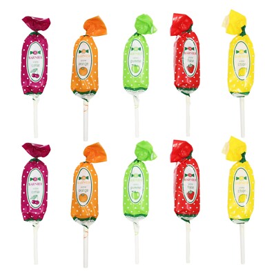 Bonbons Barnier Fruit Assorted Lollipops 10pcs - Mixed Fruit Flavored Lollipops