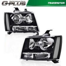 Black Housing Clear Corner Headlight Head Lamps For 07-14 Chevy Tahoe Suburban