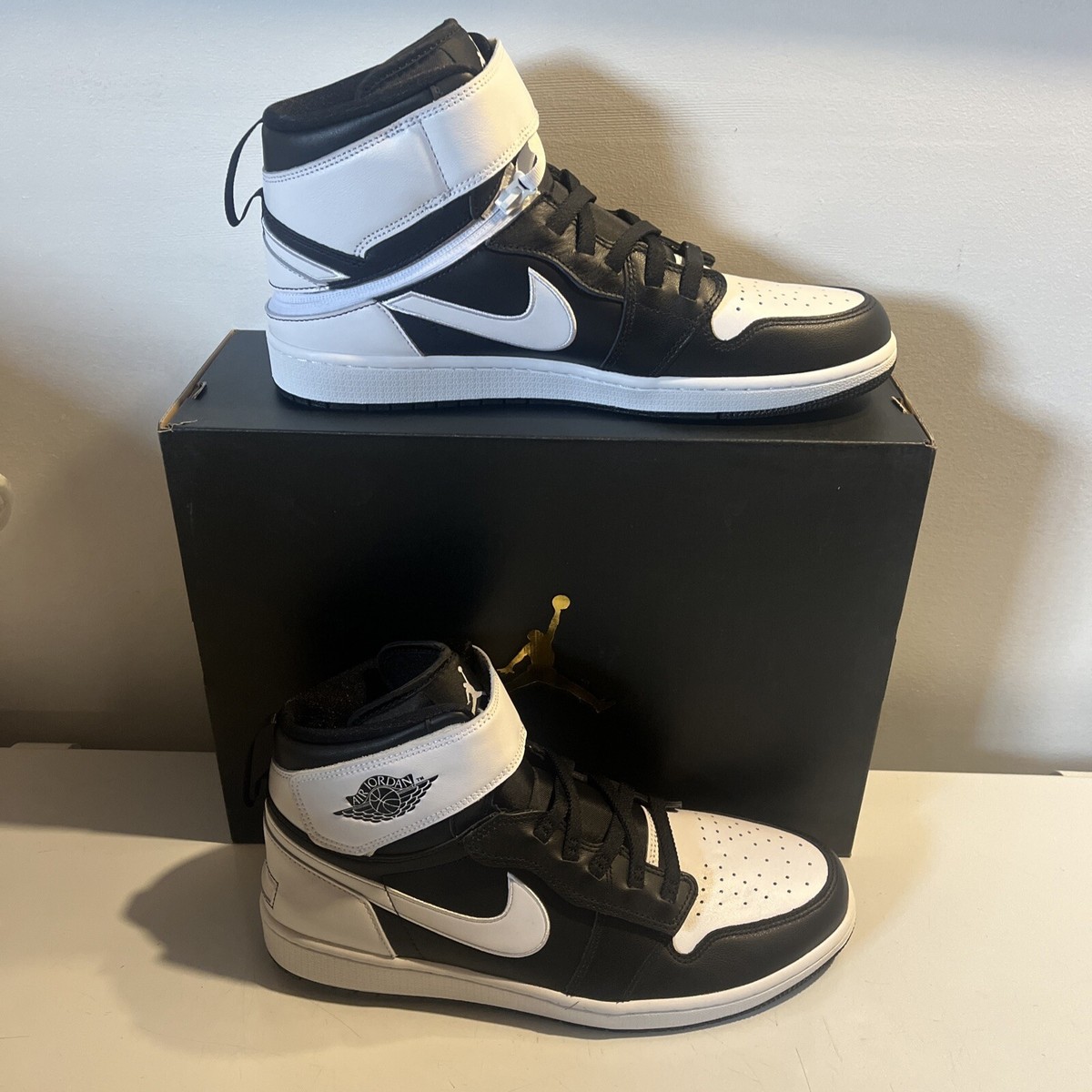 Size 13 Air Jordan 1 Hi Flyease Black And White Brand New Original  