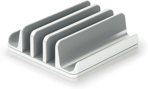 Elestoria Adjustable Multiple Laptop Vertical Stand Holds 5 Devices - Silver - 第 1/6 張圖片