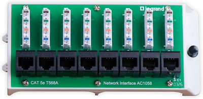 Legrand - Onq Cat5E Network Interface Module, Wifi Module with 8 Ports, Network