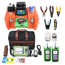 OrienTek T45 Fusion Splicer w/ Fiber Cleaver Kits+Fiber Cable Teater TR600 OTDR