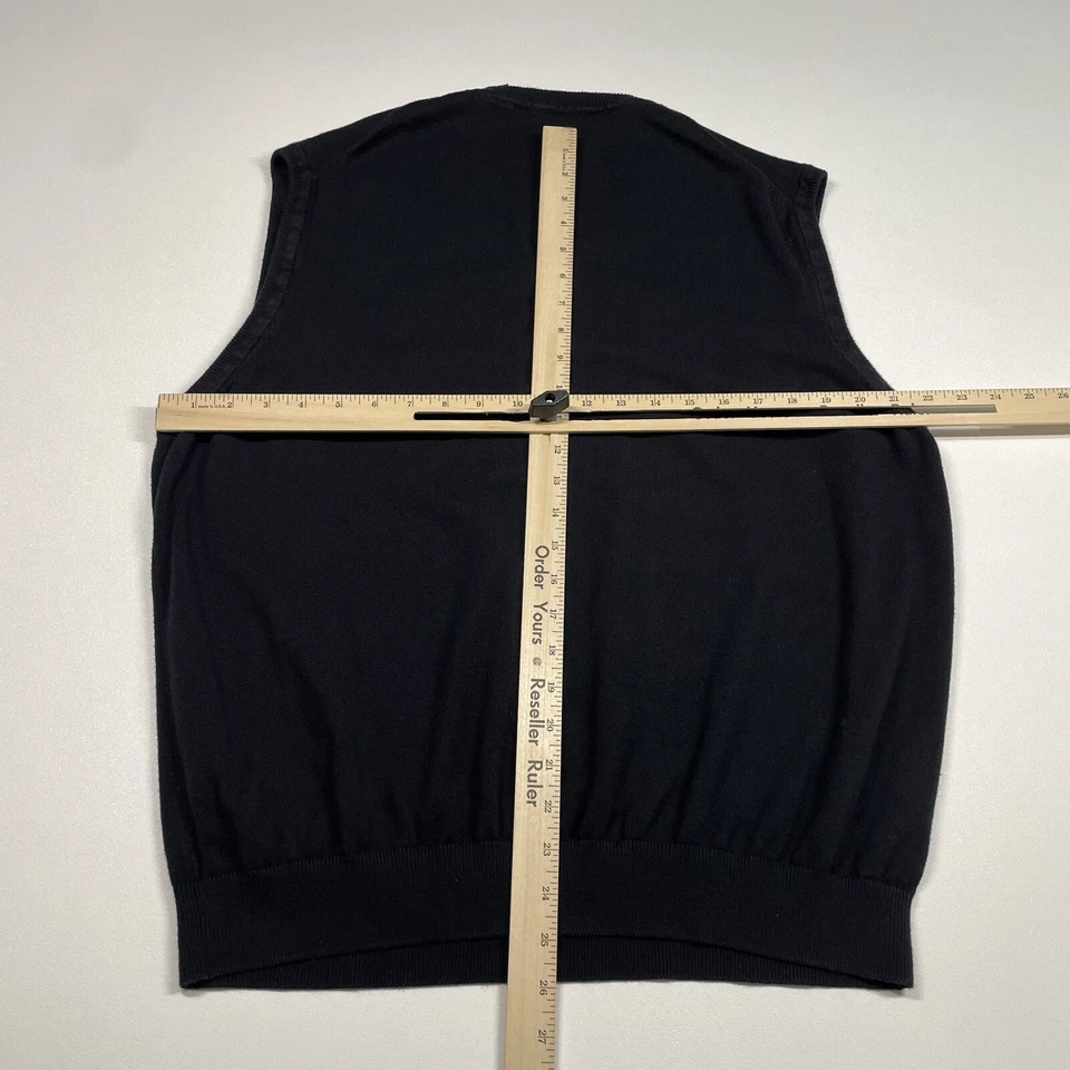Van Heusen Sweater Vest Men’s 2XL Black Sleeveless V-Neck Pullover - Image 3 of 4
