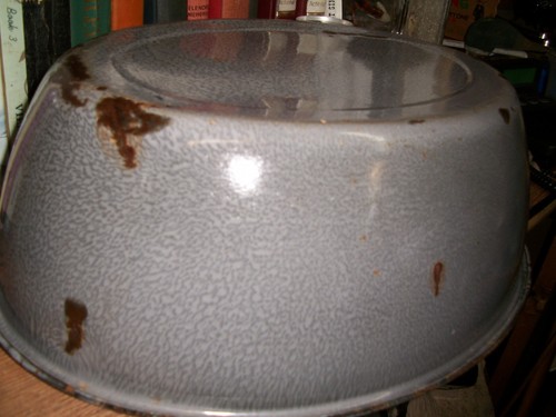 vintage GRANET GRAY porcelain enamelware 18" X 14 OVEL DISH PAN WASH basin bowl - Picture 2 of 14
