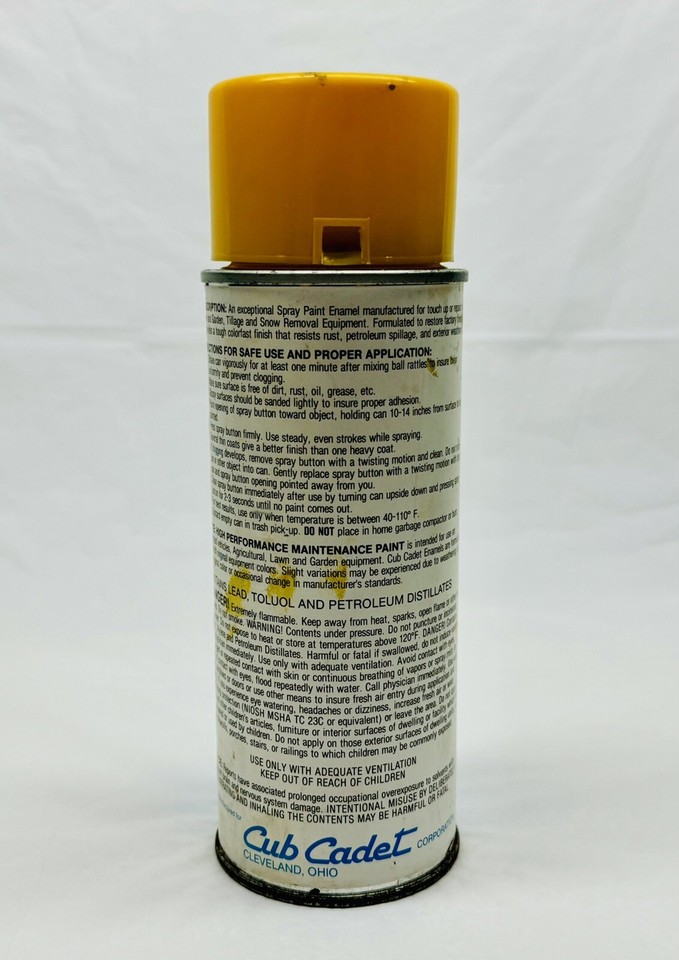 Vintage Cub Cadet 7593258 Cadet Yellow Spray Paint 12oz Aerosol Spray