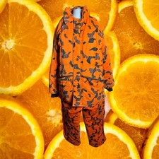 RefrigiWear Hunting Jacket Puffer Coat and Bib Overalls Orange Camo Padded