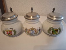 3x  BIERKR&Uuml;GE MIT ZINNDECKEL STEINZEUG  RHEINLAND PFALZ,BAYERN,SACHSEN  PA.NR 22