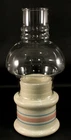 McCoy Pottery Pink & Blue Candle Lamp w/ Chimney 10 1/4" EXCELLENT CONDITION