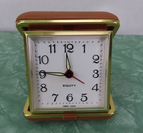 Vintage Retro Equity Folding Tavel Alarm Clock - Mechanical Movement - Working