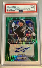 2021 Prizm Autograph LUIS GONZALEZ Forest Green Flash RC #RALG Auto /5  PSA 9!
