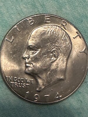 1974 D Liberty Eisenhower Flying Eagle One Dollar Coin Filled in