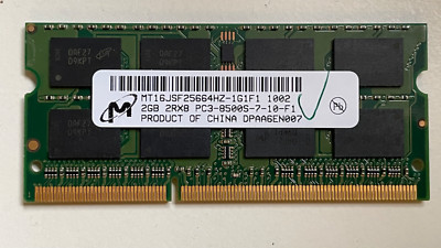Micron 2GB (1x2GB) DDR3 SODIMM  MT16JSF25664HZ-1G1F1  PC3-8500S-7-10-F1